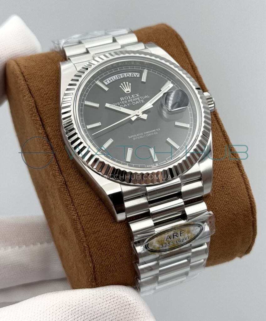 elitnij godinnyk rolex day date 40 mm president bright black dial ref.m228239 0004 9 watchhub