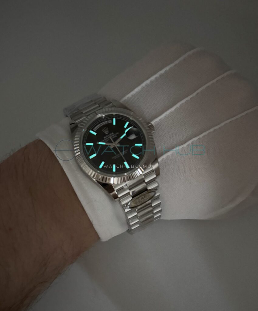 elitnij superclon rolex day date 40 mm president bright black dial ref.m228239 0004 15 watchhub