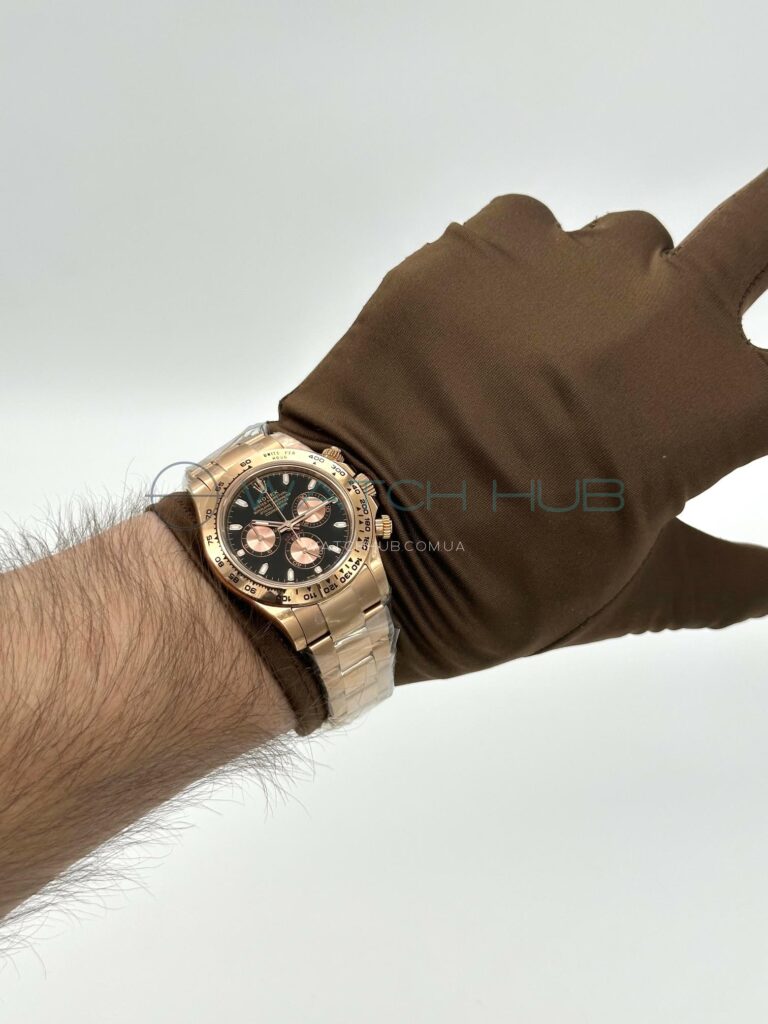 kopja elitnogo cachestva rolex daytona rose gold black dial ref.116505 0008 17 watchhub