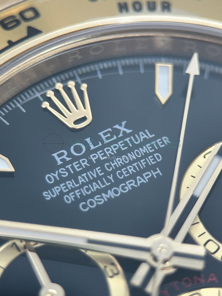 tochna kopiya rolex cosmograph daytona 40 mm 4131 yellow gold oyster black dial m126508 0004 9 watchhub