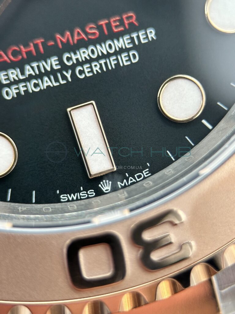 elitnij superclon rolex yacht master 40mm 3235 rose combined black dial ref.m126621 0002 10 watchhub