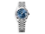rolex datejust 31 white rolesor fluted jubille blue watchhub