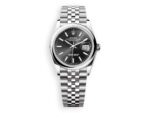 rolex datejust 36 white rolesor smooth jubille black watchhub