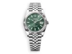 rolex datejust white rolesor fluted jubille green decore watchhub
