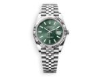 rolex datejust white rolesor fluted jubille green watchhub