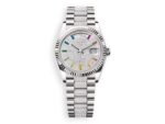 rolex day date rolex white gold fluted president diamonds pave watchhub