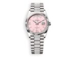rolex day date rolex white gold fluted president diamonds pink watchhub