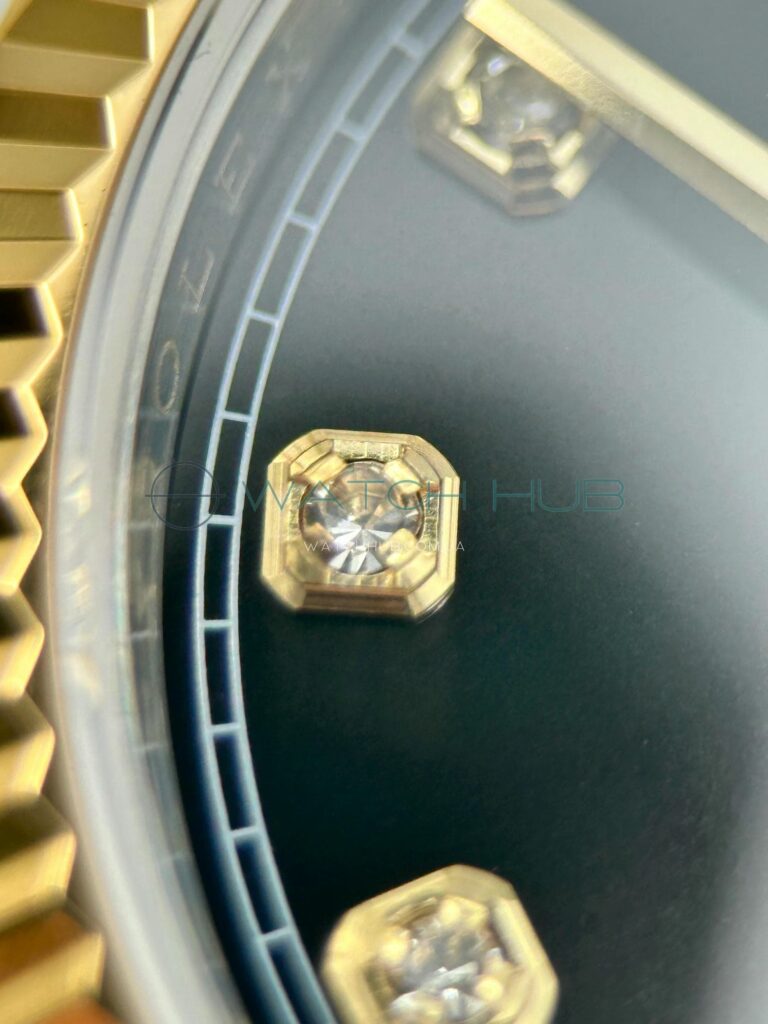kupit rolex datejust 36 mm jubilee yellow combined fluted bezel black dial diamonds ref.m126233 0021 5 watchhub