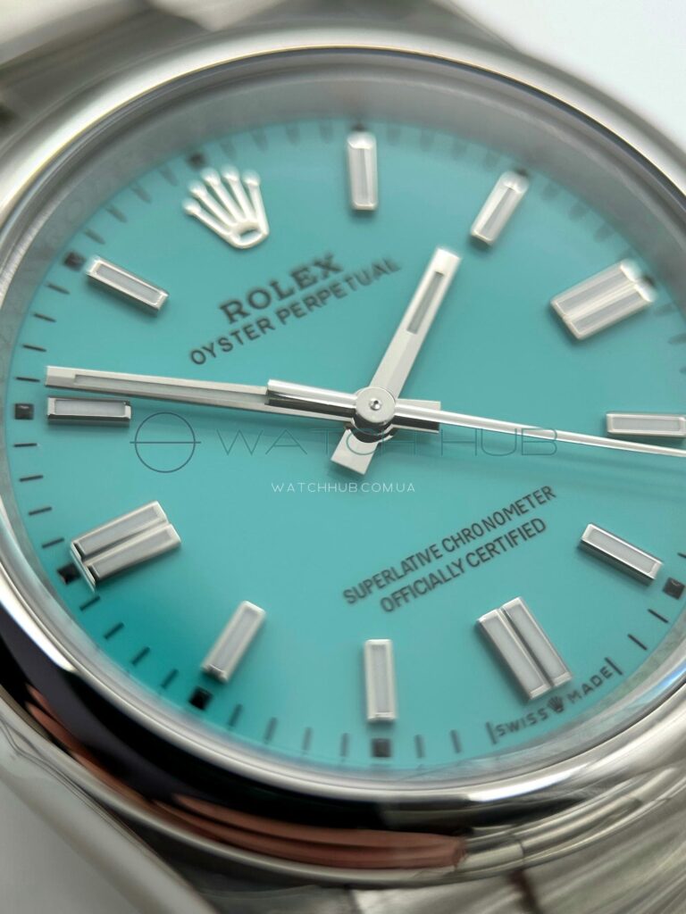 replika rolex oyster perpetual 36 mm steel tifanny turquoise blue dial ref.m126000 0006 17
