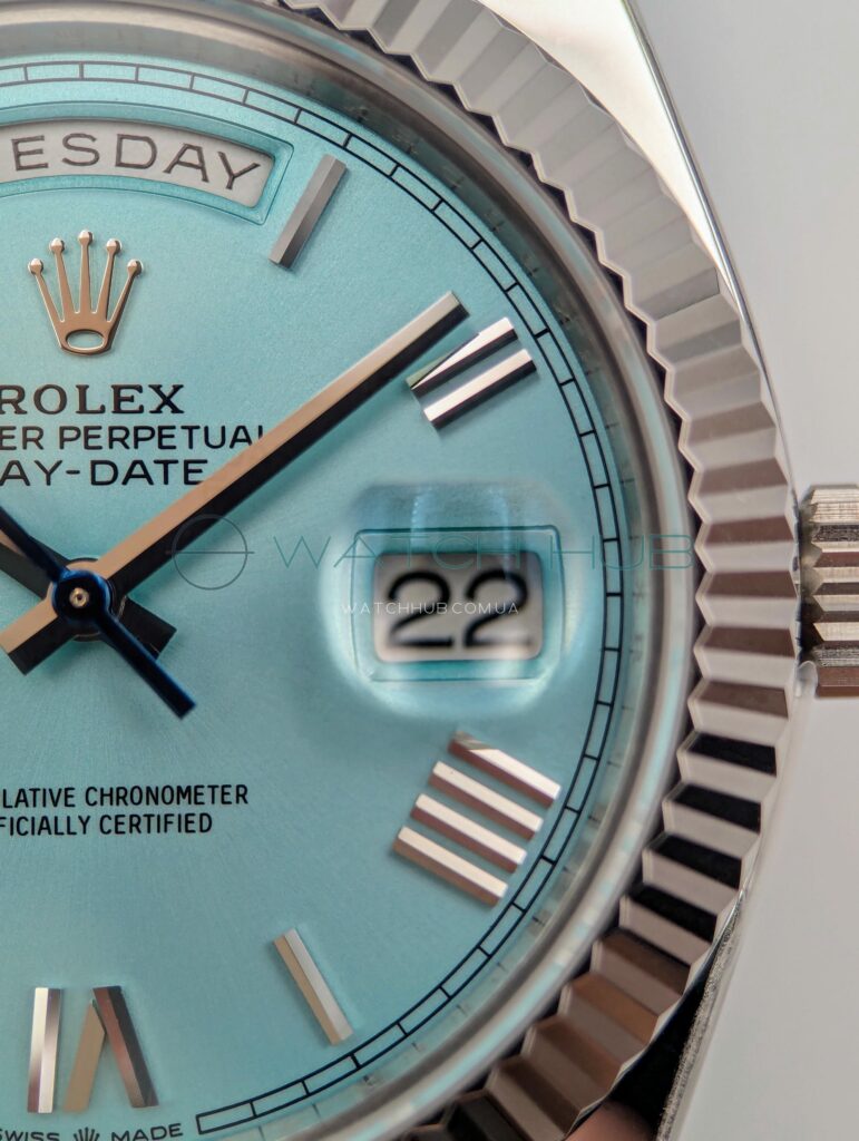 replika rolex oyster perpetual day date 40 mm ice blue dial ref.m228236 0012 18 watchhub