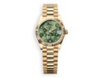 Годинник Rolex Datejust Yellow Gold fluted president green flowers watchhub