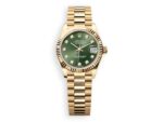 rolex datejust 31 yellow gold fluted president oliva diamonds watchhub