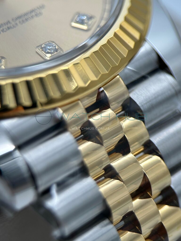 superclon rolex datejust 41 mm combined champagne сolour вial ref.m126333 0012 9 watchhub