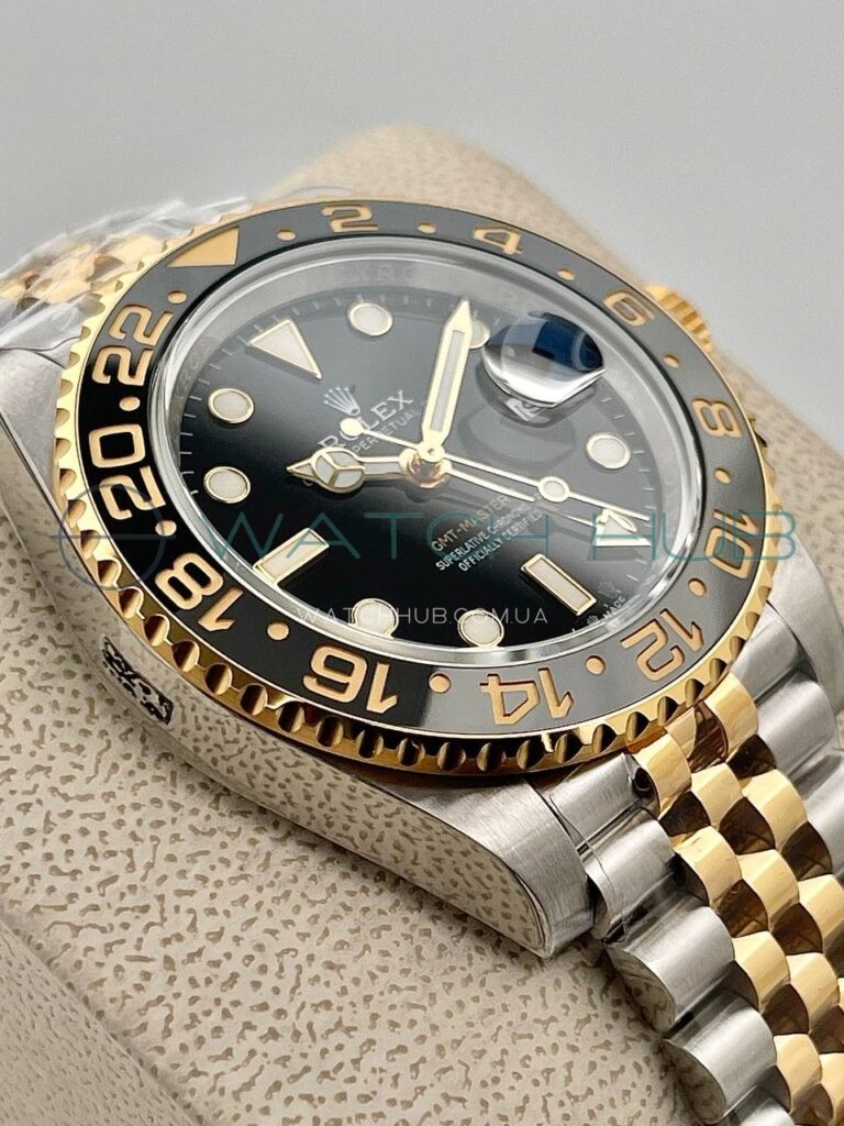tochna kopiya rolex gmt master ii 40 mm yellow combined black grey jubilee ref.m126713grnr 0001 7