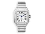 godynnyk cartier santos de cartier steel white watchhub